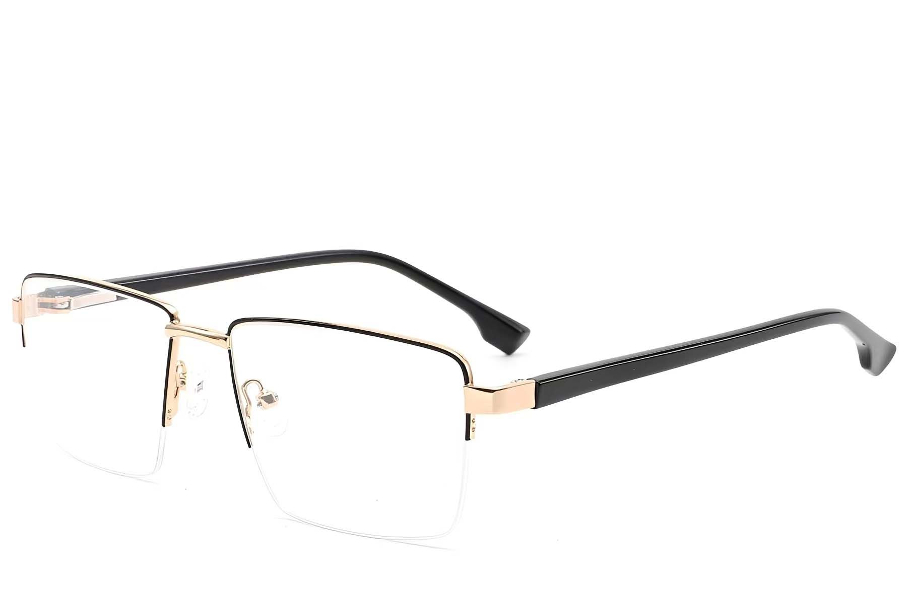 Halbrandlose schwarze Metallbrille #BS2012-1610