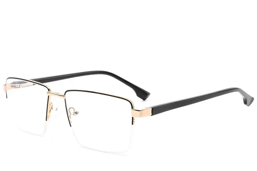 Lunettes semi-cerclées en métal noir #BS2012-1610