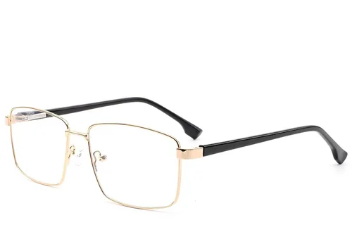 Lunettes rectangulaires en métal doré #BS2012-1613
