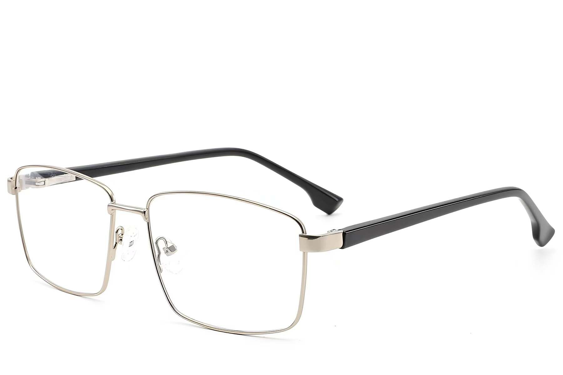 Lunettes rectangulaires en métal argenté #BS2012-1615