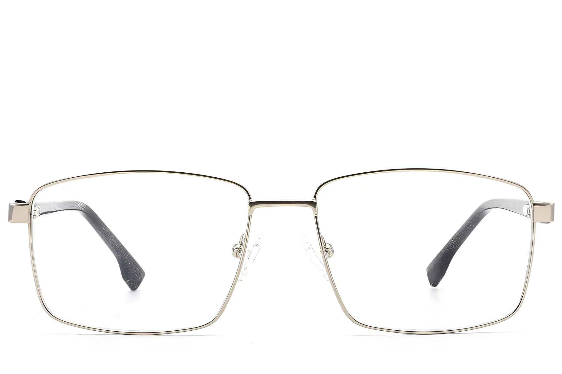 Lunettes rectangulaires en métal argenté #BS2012-1615