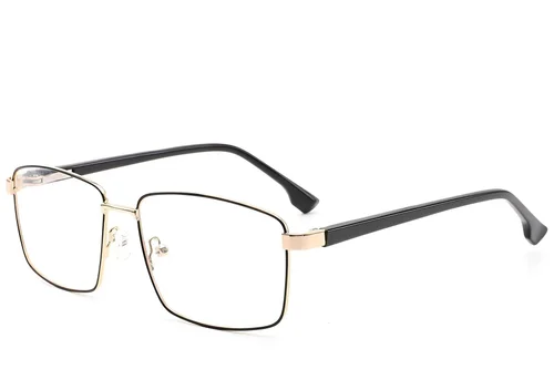 Lunettes rectangulaires en métal noir #BS2012-1616