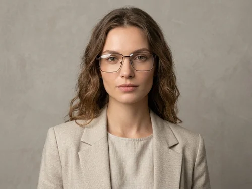 Lunettes rectangulaires en métal brun #BS2012-1620