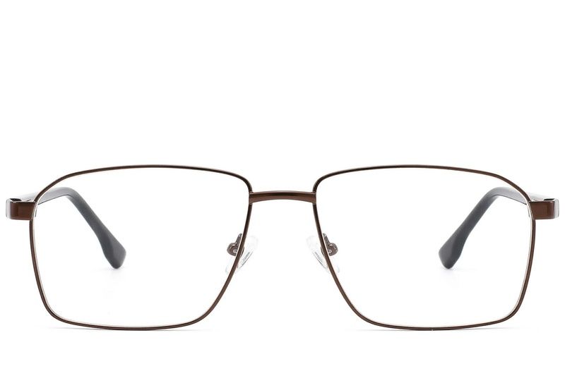 Rechteckige braune Metallbrille #BS2012-1620
