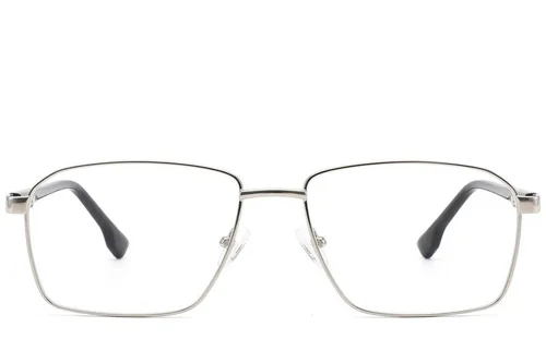 Lunettes rectangulaires en métal argenté #BS2012-1621