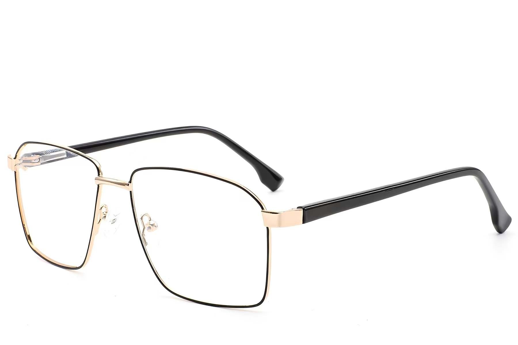 Rechteckige schwarze Metallbrille #BS2012-1622
