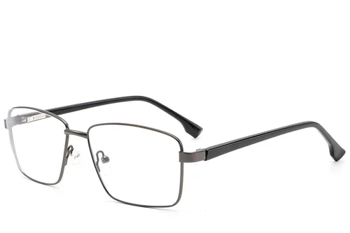 Lunettes rectangulaires en métal gris #BS2012-1624