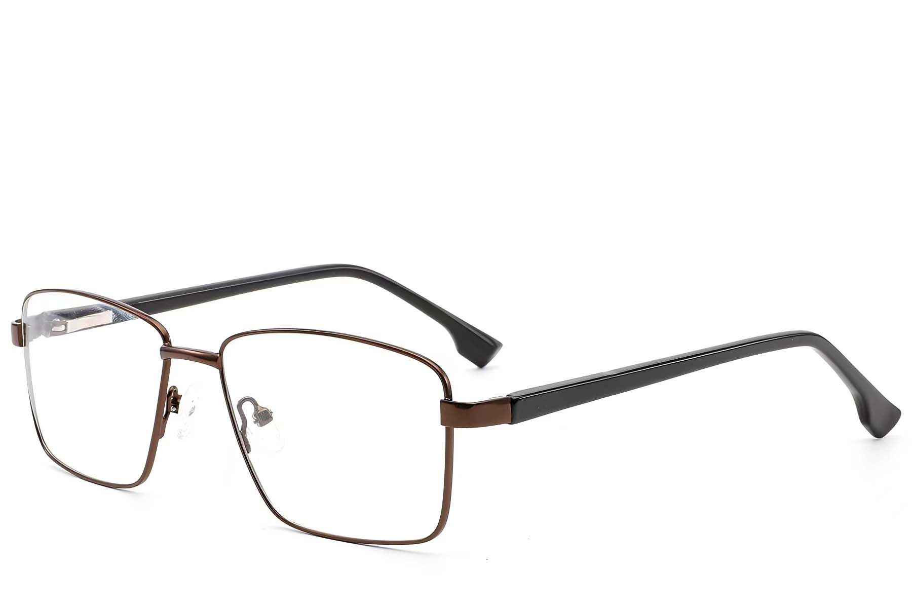Rectangular Brown Metal Glasses #BS2012-1626