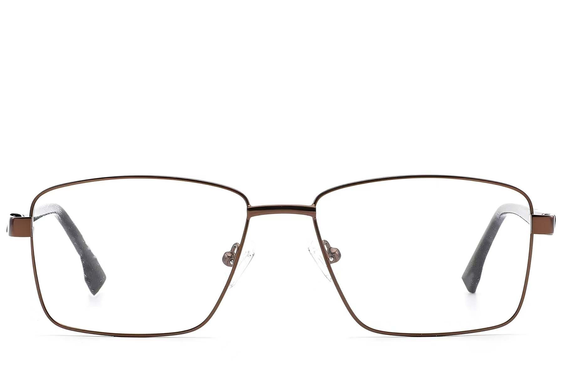 Rectangular Brown Metal Glasses #BS2012-1626