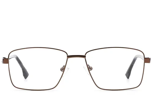 Lunettes rectangulaires en métal brun #BS2012-1626