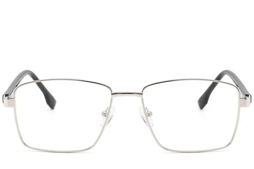 Lunettes rectangulaires en métal argenté #BS2012-1627