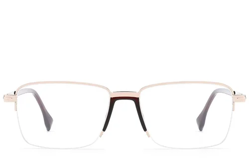 Lunettes semi-cerclées en métal doré #BS2012-1629