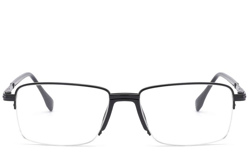 Halbrandlose schwarze Metallbrille #BS2012-1631