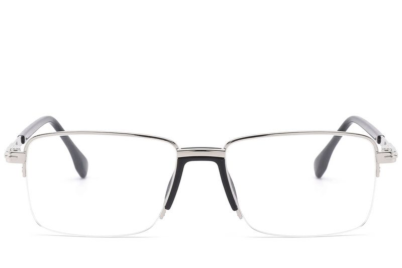 Semi-rimless Silver Metal Glasses #BS2012-1632