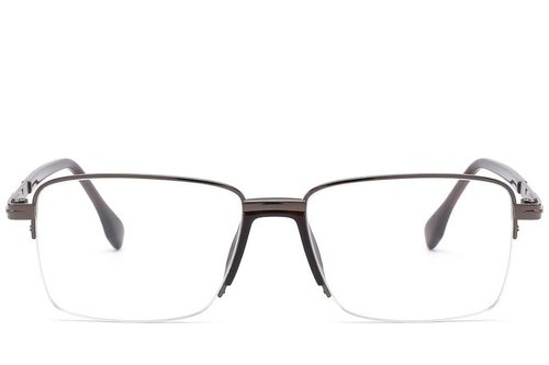 Lunettes semi-cerclées en métal marron #BS2012-1633