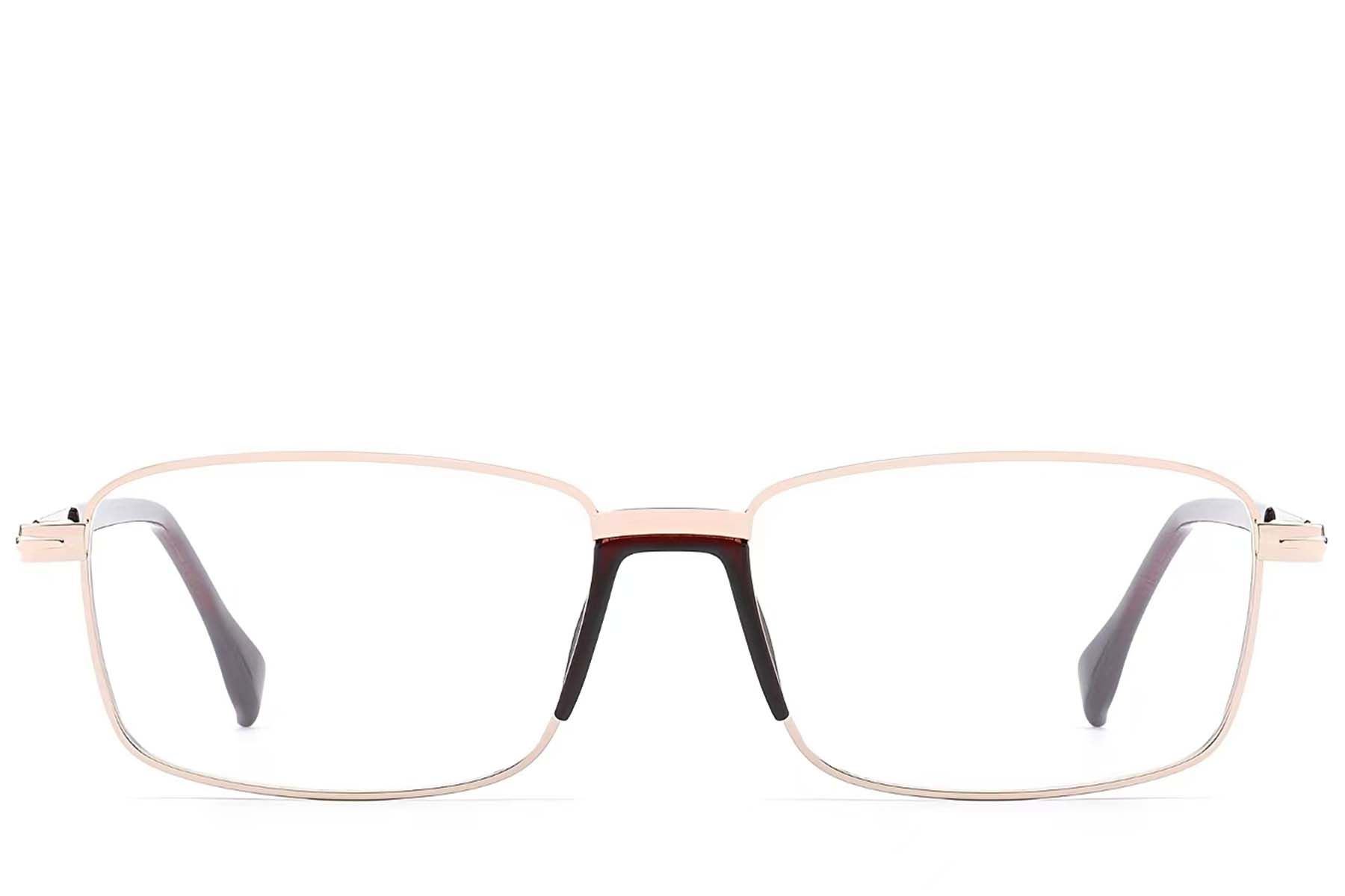 Lunettes rectangulaires en métal doré #BS2012-1634