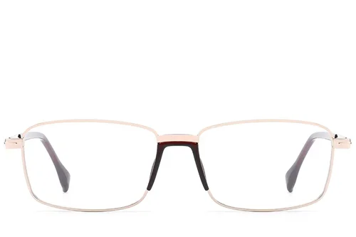 Lunettes rectangulaires en métal doré #BS2012-1634