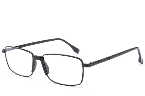 Lunettes rectangulaires en métal noir #BS2012-1636