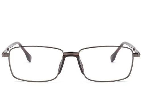 Lunettes rectangulaires en métal brun #BS2012-1638
