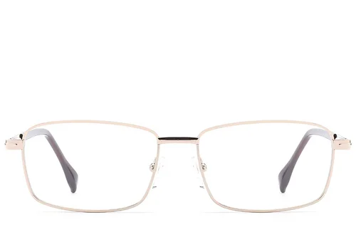 Lunettes rectangulaires en métal doré #BS2012-1639