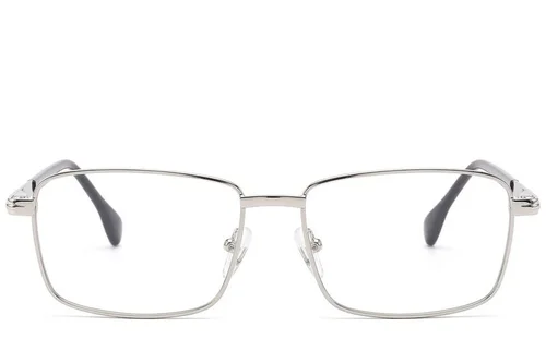 Lunettes rectangulaires en métal argenté #BS2012-1642