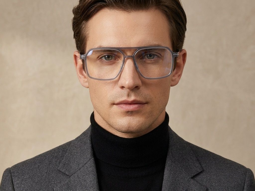 Aviator Blue Titanium Glasses #BS2012-1645