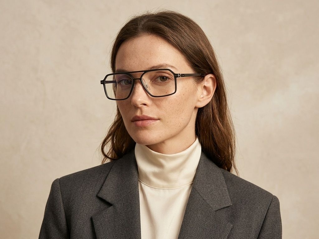 Aviator Black Titanium Glasses #BS2012-1646
