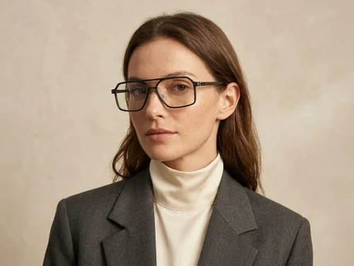 Aviator Black Titanium Glasses #BS2012-1646