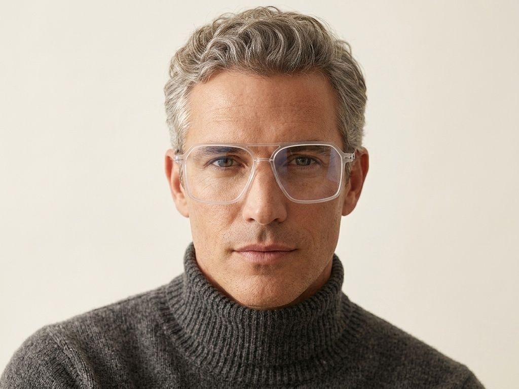 Aviator White Titanium Glasses #BS2012-1648