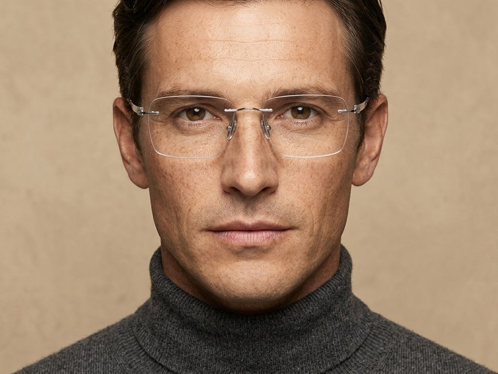 Invisible Silver Titanium Glasses #BS2012-1652