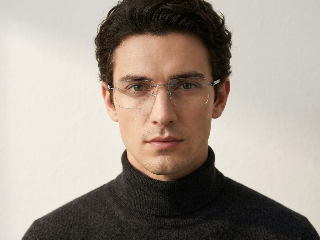 Invisible Grey Titanium Glasses #BS2012-1653