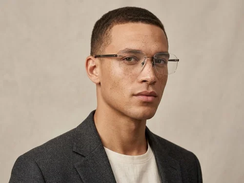 Invisible Grey Titanium Glasses #BS2012-1656