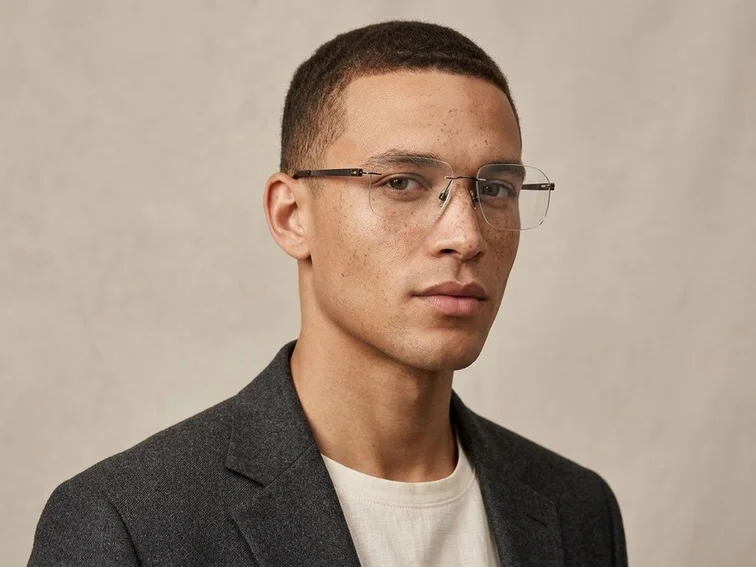 Invisible Grey Titanium Glasses #BS2012-1656