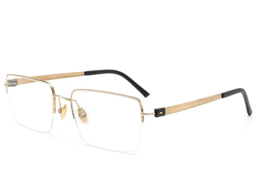 Semi-rimless Golden Titanium Glasses #BS2012-1659