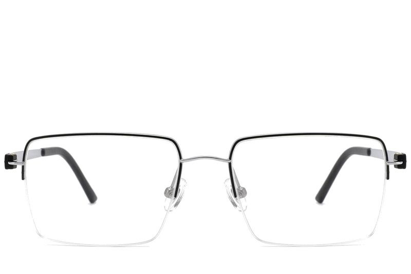 Gafas semi al aire de titanio negro #BS2012-1660