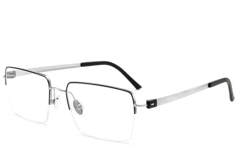 Gafas semi al aire de titanio negro #BS2012-1660