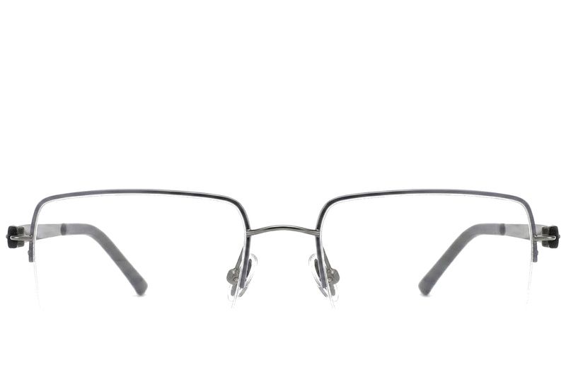 Halbrandlose graue Titanbrille #BS2012-1661