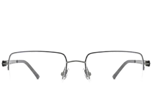 Lunettes semi-cerclées en titane gris #BS2012-1661