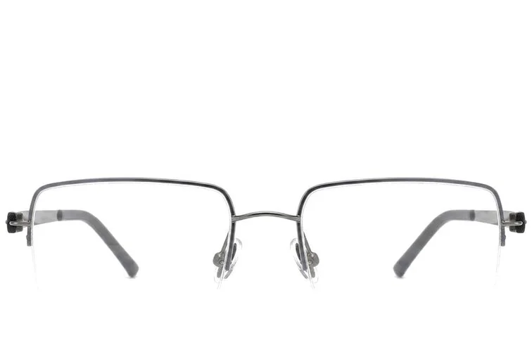 Halbrandlose graue Titanbrille #BS2012-1661