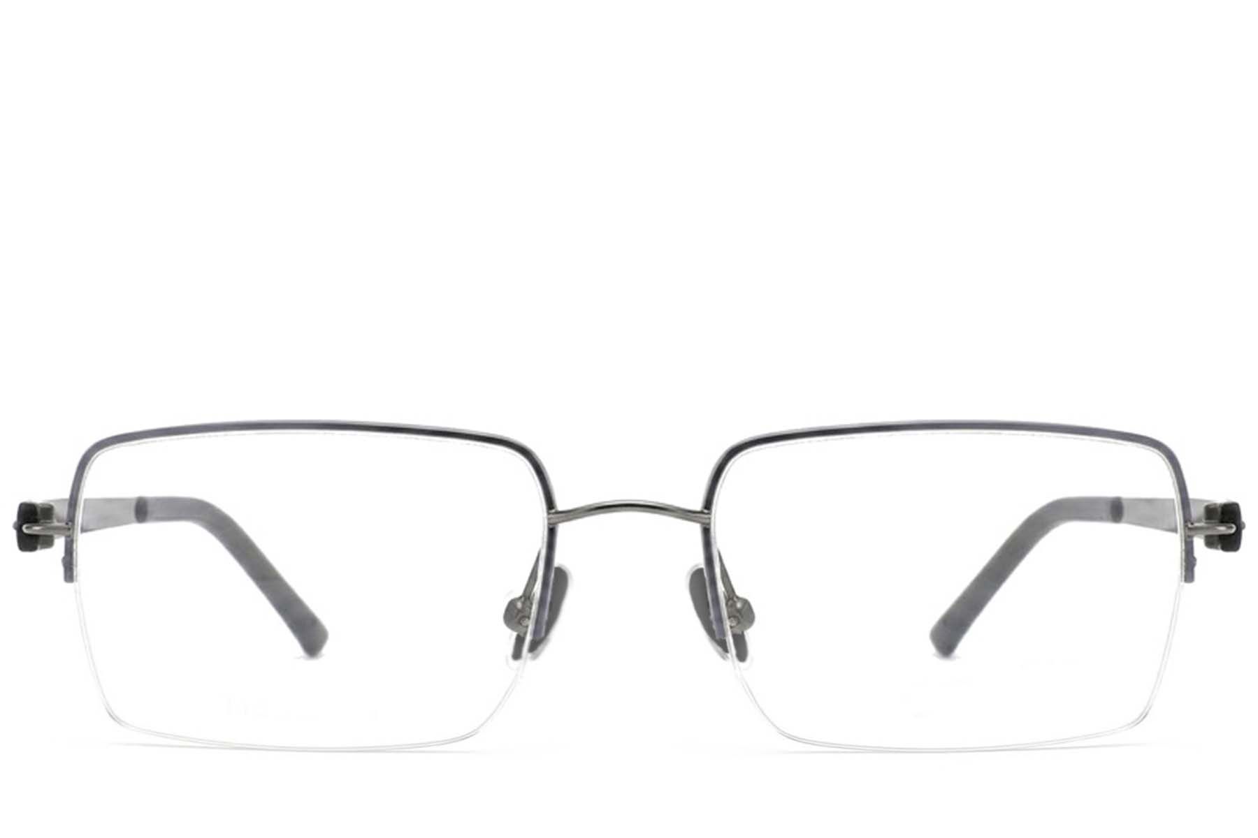 Lunettes semi-cerclées en titane gris #BS2012-1661