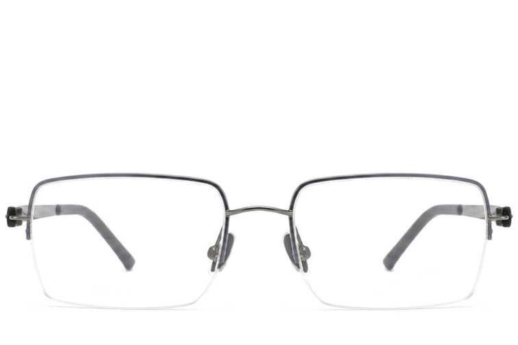 Lunettes semi-cerclées en titane gris #BS2012-1661