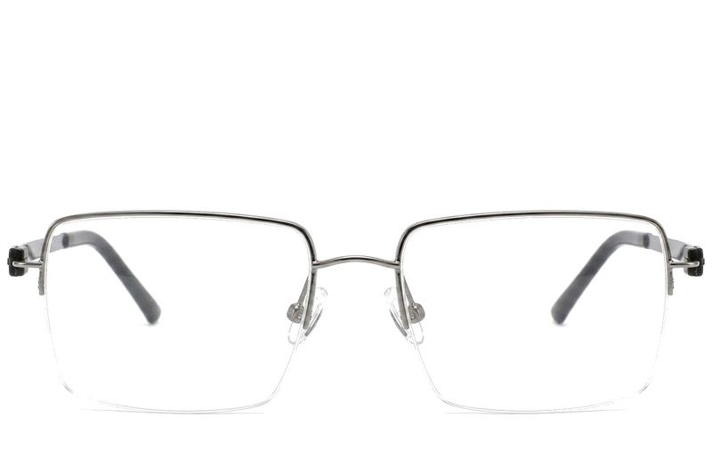 Halbrandlose graue Titanbrille #BS2012-1663
