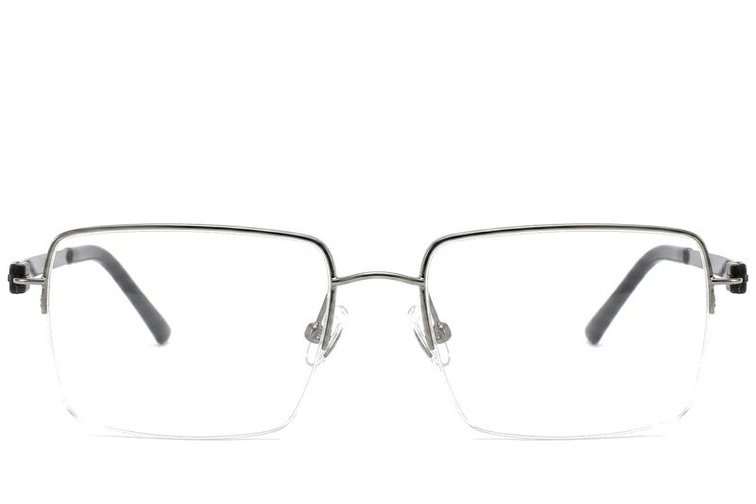 Halbrandlose graue Titanbrille #BS2012-1663