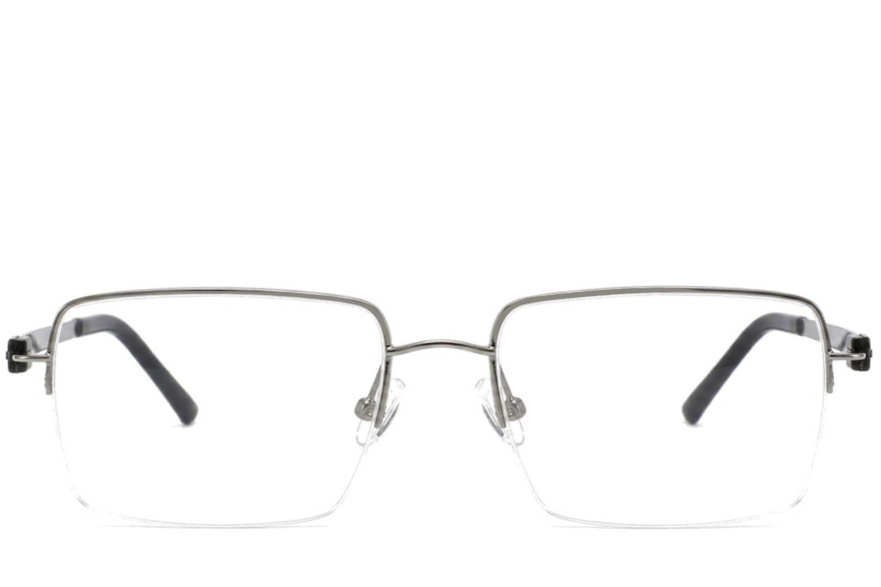 Semi-rimless Grey Titanium Glasses #BS2012-1663