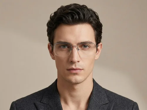 Lunettes semi-cerclées en titane gris #BS2012-1663