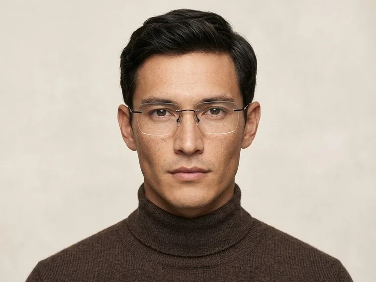 Gafas invisibles de titanio negro #BS2012-1664