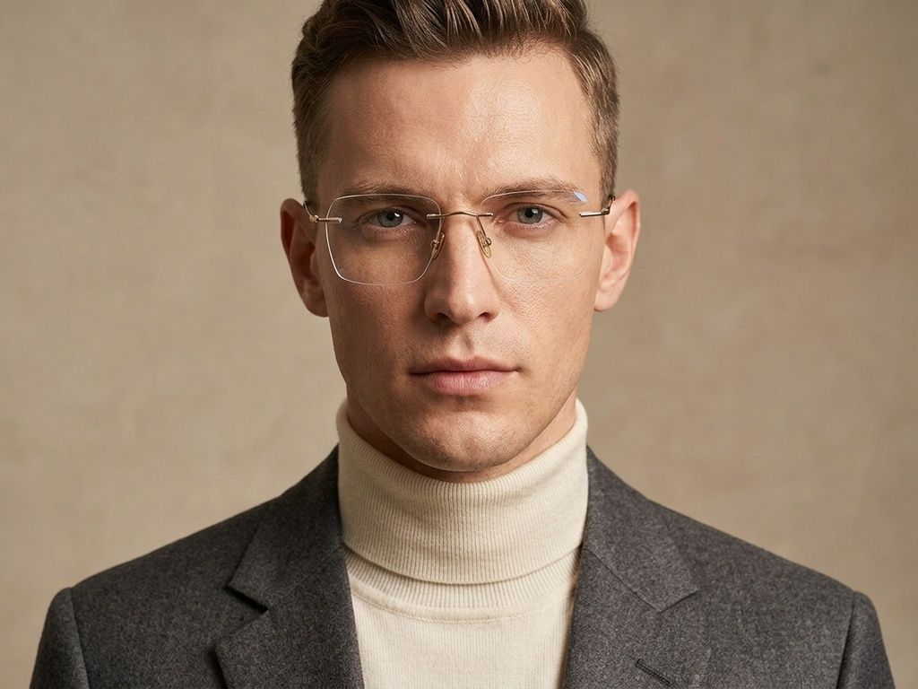 Invisible Golden Titanium Glasses #BS2012-1665