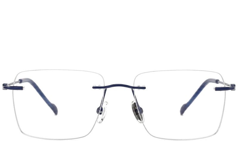 Invisible Blue Titanium Glasses #BS2012-1668