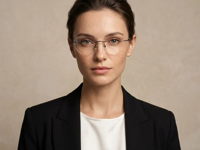 Gafas invisibles de titanio negro #BS2012-1669