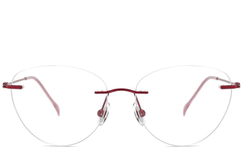 Invisible Red Titanium Glasses #BS2012-1672